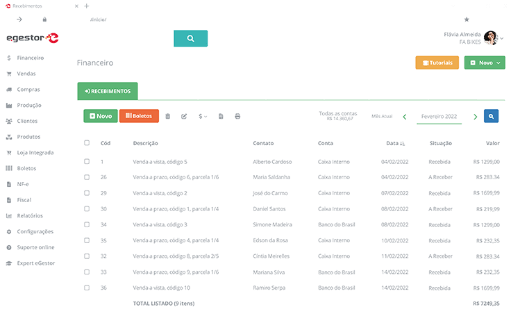 eGestor - Sistema de Gestão Empresarial